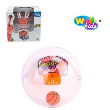 Imagem de Bola Mini Basquete Com Som + Luz A Bateria 11Cm De - Wellkids
