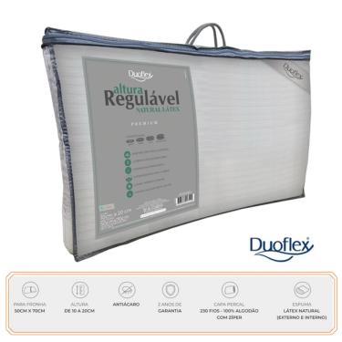 Imagem de Travesseiro Altura Regulável Natural Látex Premium Duoflex - 3 Camadas Internas Removíveis - c/ 4 Opções de Altura