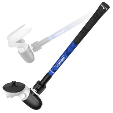 Imagem de YOGES VR Golf Club Attachment Compatible with Meta Quest 3S/ Quest 3/ Oculus Quest 2 Controller, Non-Slip VR Golf Handle Grips 90 Degree Keep Tracking for Golf VR Games (ONLY for Right Controller)