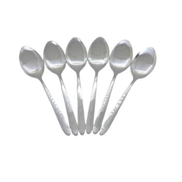 Imagem de Conjunto 6 Colheres Para Mesa Em Aço Inox Sofisticado 19 cm