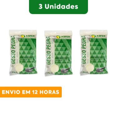 Imagem de Gesso Pedra Artesanatos Moldagens Tipo 3 Asfer Pacote de 1 Kg, 3 Unida