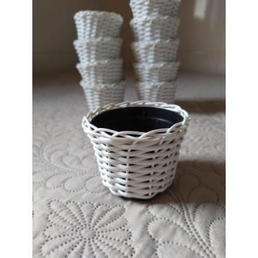 Imagem de 10 vaso vasinho cachepô cachepot para flores plantas fibra sintética p