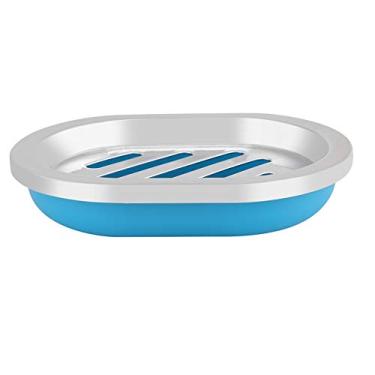 Imagem de FTVOGUE Colo do Porta -escova de Terno de Banheiro Copo Com Dreno, Posição Estável para 2 Escovas de Dente e 1 Creme, Sabão, Bomba Premium, Conjunto Conveniente (Azul)