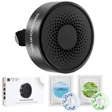 Imagem de Difusor de ar para carro, clipe de ventilação, difusor de aroma de alumínio, eliminador de odores de longa duração, agradável cheiro de carro novo com 2 enchimentos, perfume de chá do oceano para