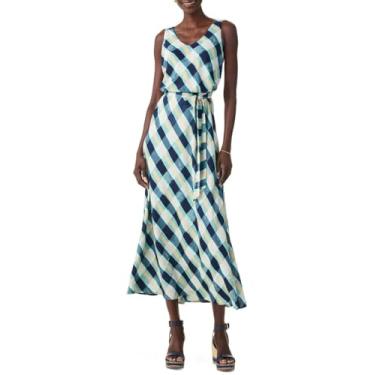 Imagem de NIC+ZOE Vestido feminino bianca xadrez pintado, Aqua Multi, Medium Petite