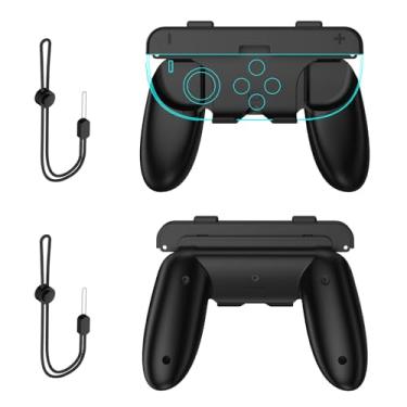 Imagem de XHSESA 2-in-1 Hand Grips for Switch 2, with Hand Strap,Game Controller Accessories for JoyCon (Black)