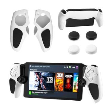 Imagem de FANPL Silicone Case for PlayStation Portal Left & Right Controller Grips, Soft Protective Cover for PS Portal Skin with 4 Thumb Grips (White-Black)