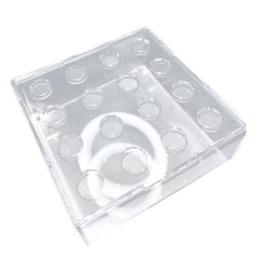 Imagem de Vaso de Flores em Acrílico Transparente com Suporte Interno Elegante Quadrado Ideal Para Mesa e Decoração