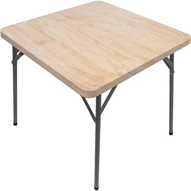 Imagem de CESGFC Toalha de mesa de madeira, estampa de textura de prancha de madeira, borda elástica, capa de mesa de jantar interna/externa, adequada para mesa quadrada de 89 cm x 89 cm
