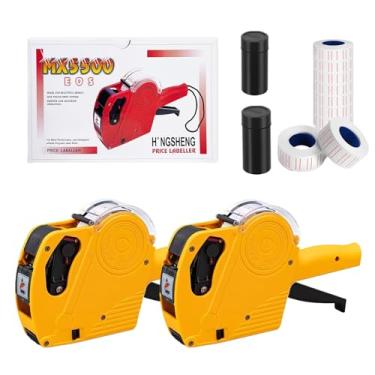 Imagem de LonXFan 8 dígitos preço arma amarela preço etiqueta etiqueta preço máquina de preço com 5000 etiquetas adesivas e 4 refil de tinta para escritório, casa, loja de varejo, supermercado