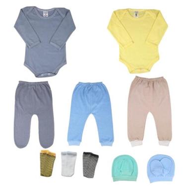Imagem de Kit Roupa Recém nascido 12 Peças Completo - Batutinhas Baby, Azul, Men