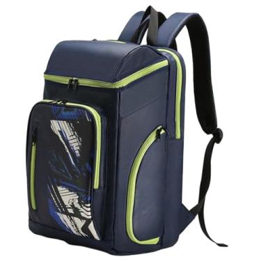 Imagem de menolana Mochila de tênis multifuncional Mochila de pickleball de tênis com compartimento para sapatos Bolsa de badminton para esportes ao ar livre, Azul Verde