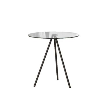 Imagem de Mesa lateral Tampo de vidro Base de ferro(PRETO/VIDRO)