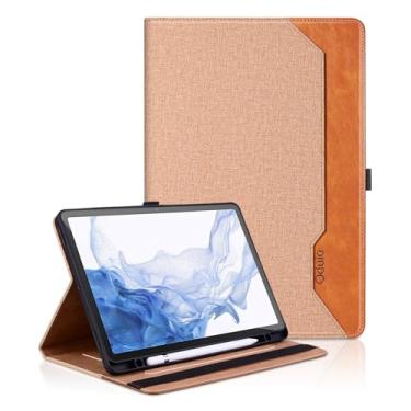 Imagem de Capa para Samsung Galaxy Tab S9/S9 FE 2023/S8 2022/S7 2020 11 polegadas - Capa de couro PU Business Folio com suporte para caneta S, suporta visualização em vários ângulos e despertar/hibernar automático, marrom