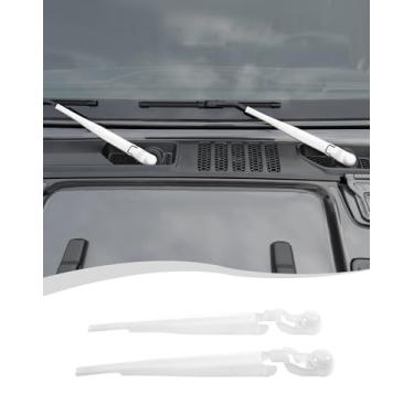 Imagem de Hoolcar Acessórios do limpador de para-brisa dianteiro Guarnição da tampa da lâmina do braço da janela dianteira compatível com Jeep Wrangler JL JLU e Gladiator JT 2018-2025, branco, 2 peças