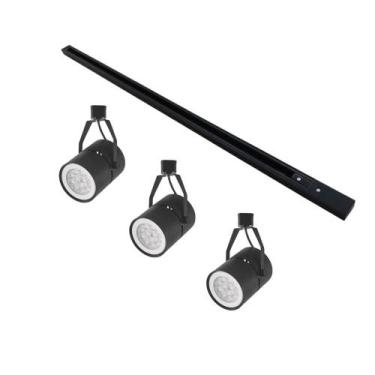 Imagem de Kit Trilho 1 Metro Com 3 Spots Nordecor Classic Par 30 E27 Bivolt Pret