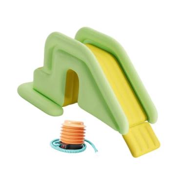 Imagem de Ｂｅｓｇａ Toboágua inflável para crianças, escorregador de piscina, playground, antiderrapante, com bomba de pé para piscina acima do solo, pátio esportivo