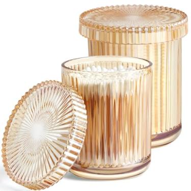 Imagem de MKOSAB Pacote com 2 suportes Qtip – frascos de boticário com tampas, organizadores de banheiro e recipiente de armazenamento para bolas de algodão, cotonetes, palitos de fio dental, laços de cabelo