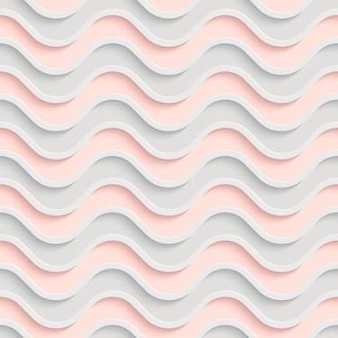 Imagem de Papel De Parede Adesivo Ondas Ondulações Rosa E Cinza Branco 10m