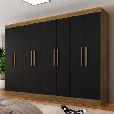 Imagem de Guarda Roupa Casal Mariah 8 Portas Boreal/preto - Móveis Arapongas