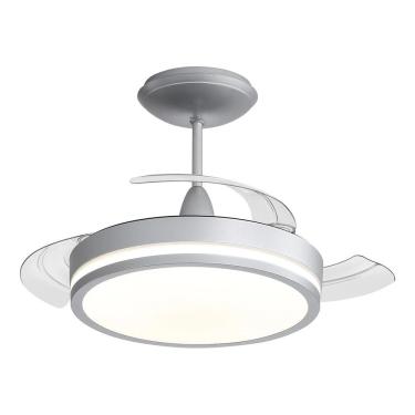 Imagem de Ventilador Teto Retrátil Controle Remoto 3 Pás Mini Cromado