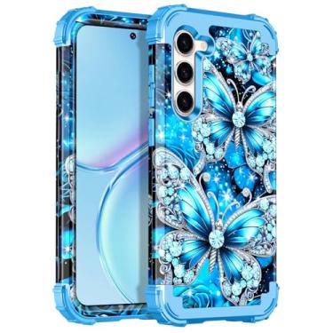 Imagem de Casetego Capa para Galaxy S23 5G, brilham no escuro, três camadas, resistente, à prova de choque, proteção total, policarbonato rígido + capa amortecedora de TPU macio para Samsung Galaxy S23 de 6,1