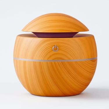 Imagem de Umidificador de Ar Ultrassônico Usb Difusor de Aroma Elétrico Purificador Aromatizador Madeira Clara Led com 7 Cores Portátil Silencioso 200ml