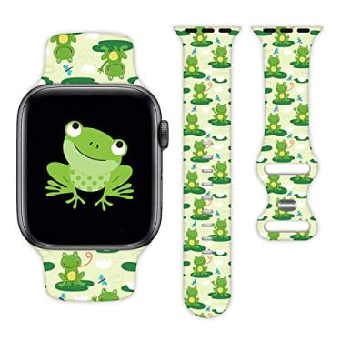 Imagem de Pulseira de silicone de substituição para Apple Watch 10, 9, 8, 7, 6, 5, 4, 3, 2 e 1, presente feminino e masculino (38 mm/40 mm/41 mm)