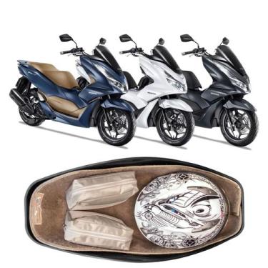Imagem de Forração Honda Pcx 160 2023 Acessório Forro Premium Baú Bege - Jaspe A