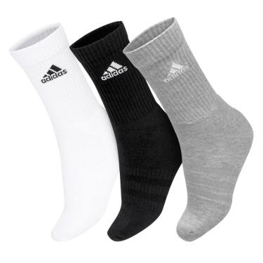 Imagem de Meia Adidas SPW CRW 35 ao 37 - Pack com 03 unidades Branco Cinza e Preto