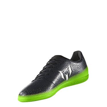 Imagem de adidas Tênis de futebol masculino Performance Messi 16,3 cm, Cinza escuro/prata metálico/verde neon, 11
