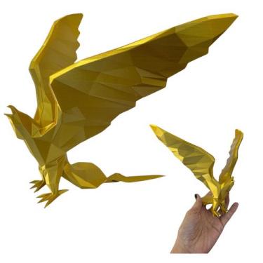 Imagem de Estátua Geométrica Águia Suprema 19,5 cm - FLEX3D, Dourado