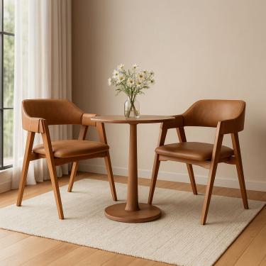 Imagem de Kit 2 Cadeiras de Jantar Verona Encosto Concha Corino Luxo