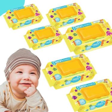 Imagem de Kit 6 Lenços Umedecidos Toalha Com 720 Toalhas Com Tampa Baby Clean 86