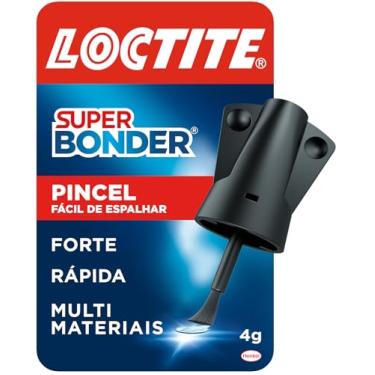 Imagem de Loctite Super Bonder Pincel, Cola Forte com pincel aplicador, Super Cola transparente de secagem rápida para metal, plástico e mais, de fácil utilização e abertura, 1x4g