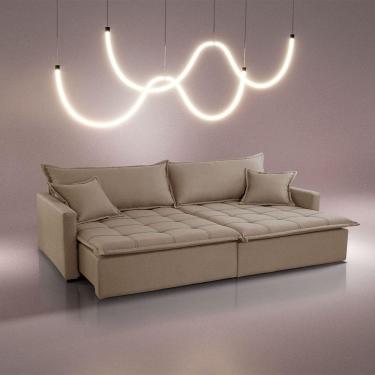 Imagem de Sofá Cama Flora 02 Módulos De 80cm Br 15cm Meu Sofá Online A226 Linho Bege