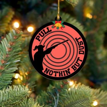 Imagem de Ornamento feminino de espingarda de argila esportiva, ornamentos de tiro ao alvo de pombo de argila para árvore de Natal, presentes para esportes de tiro, amantes de atiradores, meninas, mulheres