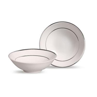 Imagem de Conjunto 6 Bowls Decorados 300ml Cerâmica Feldspática Branca