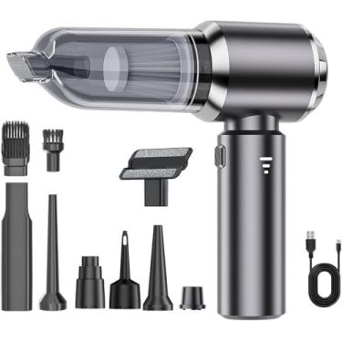 Imagem de Aspirador De Carro Sem Fio, 4 Em 1 16000pa Aspirador De Pó Recarregável Portátil De Alta Potência, Aspirador De Mão Pequeno Com Motor Sem Escova Para Carro, Casa, Escritório, Camp, Black