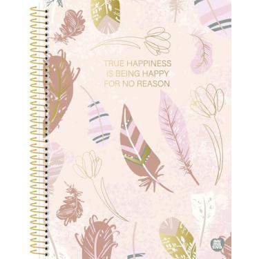 Imagem de Caderno Universitário Animativa, 15 Matérias, Capa Dura, Mulher, 240 Folhas, Pacote com 2