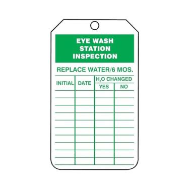 Imagem de Accuform Signs Etiqueta de registro de inspeção TRS245CTP, Legend"Eye wash station inspetion", 14,6 cm de comprimento x 8,2 cm de largura x 0 cm de espessura, cartão PF, verde sobre branco (pacote com 25)