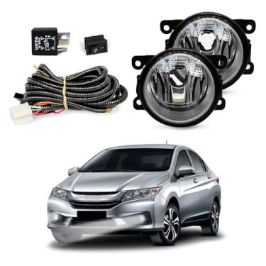 Imagem de Kit Farol de Milha para City 2015 a 2021 Completo com Chicote Botão e Relê Auxiliar Neblina