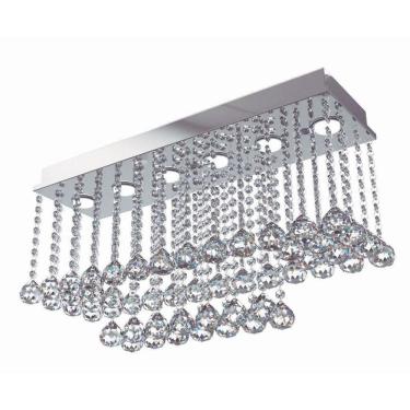 Imagem de Plafon de Cristal  Retangular L62X19cm A30cm Soq 6XGU10