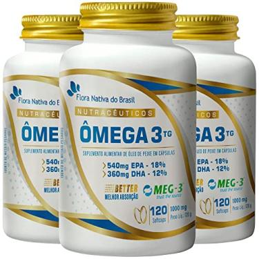 Imagem de KIT 3X Ômega 3 TG 1000mg 120 cápsulas - Flora Nativa