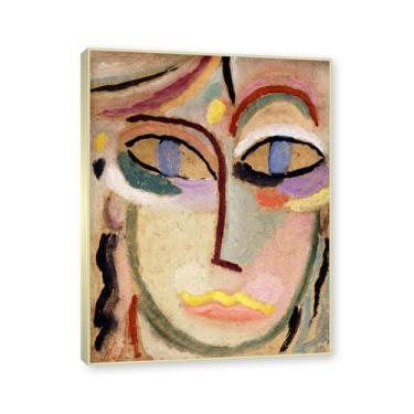Imagem de NHLDZYH Moldura de champanhe. Impressões de arte Alexej von Jawlensky - Pintura de retrato - (cabeça de uma mulher 10) - Pôster de decoração de parede vintage. 40 x 50 cm - 15,8 x 19,7 pol