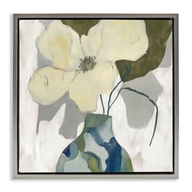 Imagem de Stupell Industries Boho Modern Petals Gray Framed Floater Canvas Wall Art Design por Elara Yasna, 63 x 63 cm