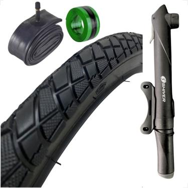Imagem de  Pneu Bike Bicicleta Shiver Praieiro Beach Aro 26 x 2.125 camara Mini bomba de ar fita antifuro