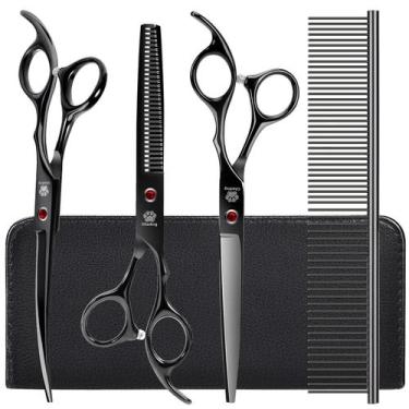 Imagem de Kit de tesouras para cuidar de cães GLADOG Professional 5 em 1 com est