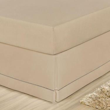 Imagem de Saia Cama Casal King Box Percal 180 Fios Acabamento em Ponto Palito - 