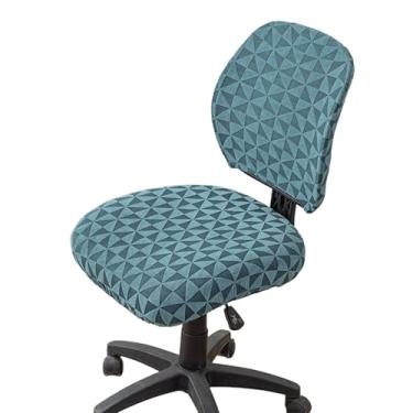 Imagem de Lzyjckh Capa para Cadeira de Escritório 2 Peças, Capa para Cadeira de Escritório e Computador Capas Elásticas para Cadeira Protetores de Almofada para Assento de Cadeira Giratória,Blue